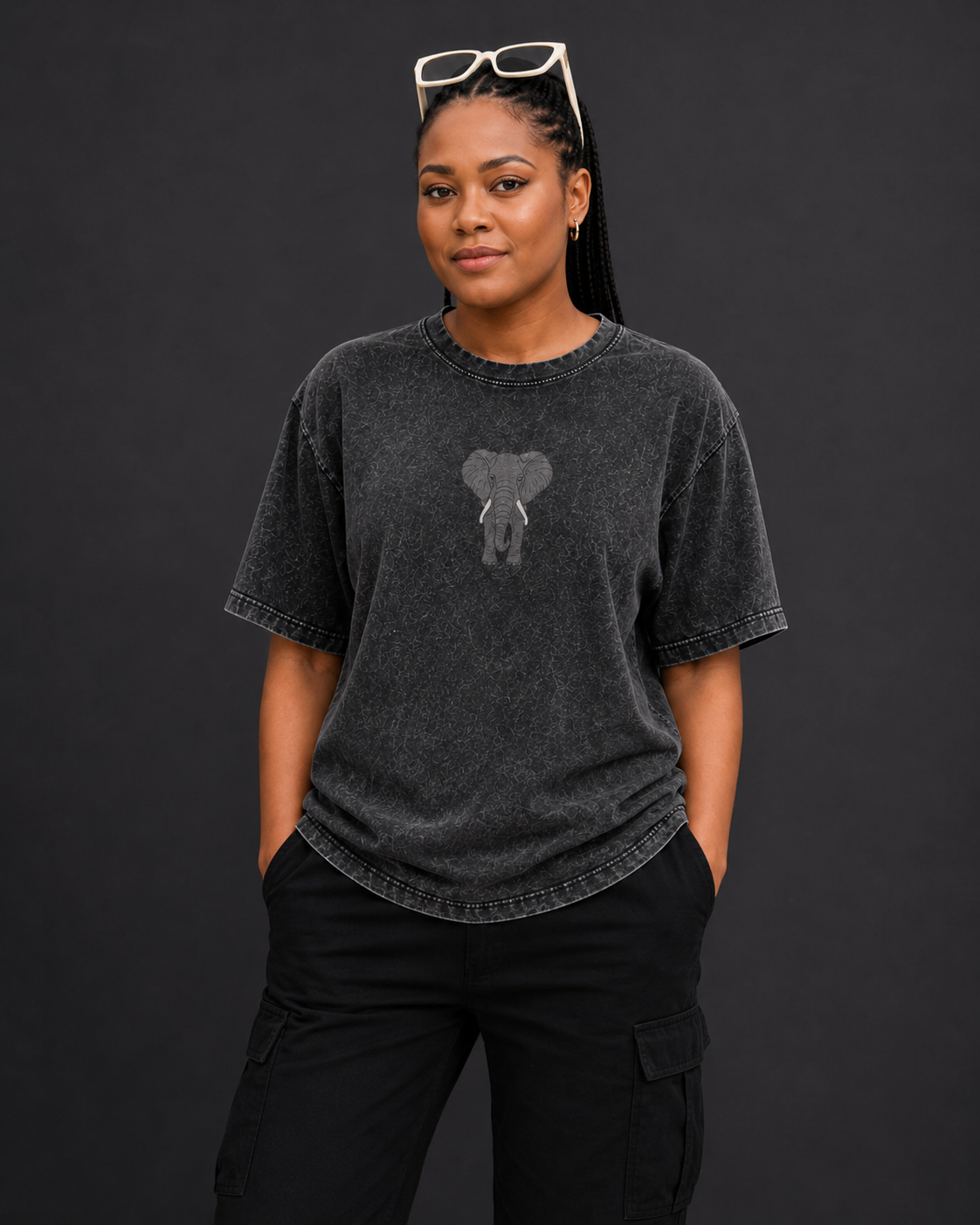 Premium Sweater in Washed Black
